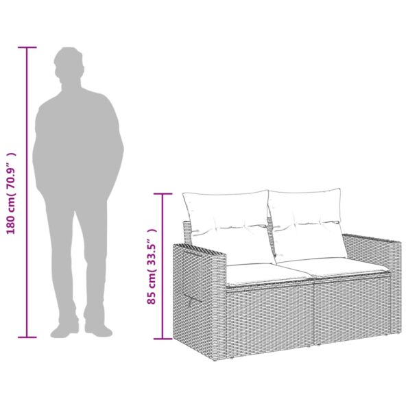 VXL8721012333758_g_en_hd_10.jpg vidaXL Záhradná pohovka s vankúšmi 2-miestna čierna polyrattan – Obrázok 12