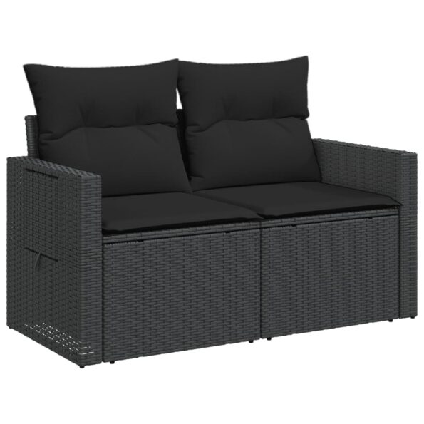 VXL8721012333758_g_en_hd_2.jpg vidaXL Záhradná pohovka s vankúšmi 2-miestna čierna polyrattan – Obrázok 4