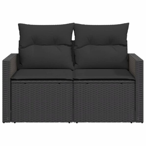 VXL8721012333758_g_en_hd_3.jpg vidaXL Záhradná pohovka s vankúšmi 2-miestna čierna polyrattan – Obrázok 5
