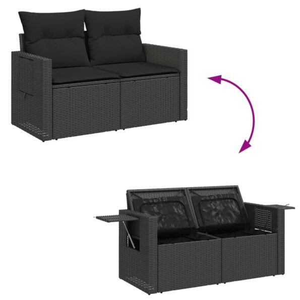 VXL8721012333758_g_en_hd_6.jpg vidaXL Záhradná pohovka s vankúšmi 2-miestna čierna polyrattan – Obrázok 8