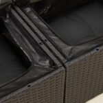 vidaXL Záhradná pohovka s vankúšmi 2-miestna čierna polyrattan – Obrázok 10