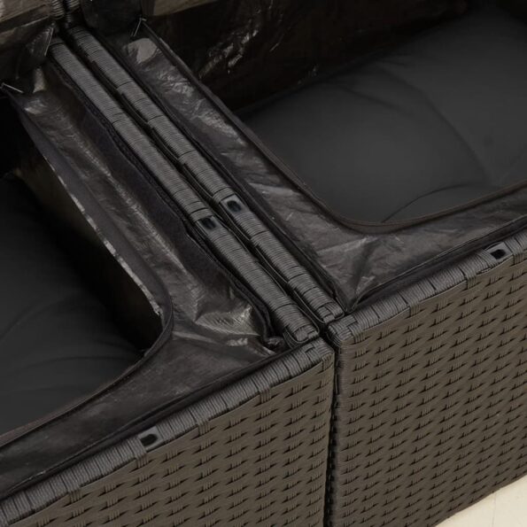 VXL8721012333758_g_en_hd_8.jpg vidaXL Záhradná pohovka s vankúšmi 2-miestna čierna polyrattan – Obrázok 10