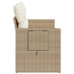 vidaXL Záhradná pohovka s vankúšmi 2-miestna béžová polyratanová – Obrázok 6