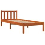 vidaXL Posteľný rám voskovo hnedý 90x190 cm masívna borovica – Obrázok 2