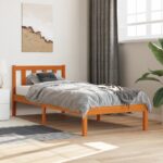 vidaXL Posteľný rám voskovo hnedý 90x190 cm masívna borovica – Obrázok 3