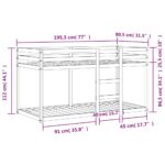 vidaXL Poschodová posteľ voskovo hnedá 75x190 cm borovicový masív – Obrázok 9