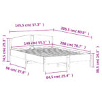 vidaXL Posteľný rám s čelom 140x200 cm borovicový masív – Obrázok 9