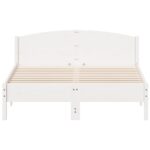 vidaXL Posteľný rám s čelom biely 140x200 cm borovicový masív – Obrázok 4