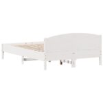 vidaXL Posteľný rám s čelom biely 140x200 cm borovicový masív – Obrázok 6