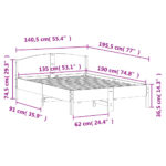 vidaXL Posteľný rám s čelom biely 135x190 cm borovicový masív – Obrázok 9