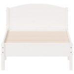 vidaXL Posteľný rám s čelom biely 75x190 cm borovicový masív – Obrázok 4