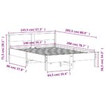 vidaXL Posteľný rám s čelom 140x200 cm borovicový masív – Obrázok 9