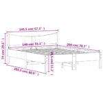 vidaXL Posteľný rám 140x200 cm borovicový masív – Obrázok 9