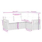 vidaXL 4-dielna záhradná sedacia súprava s podložkami čierna polyratan – Obrázok 8