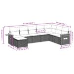 vidaXL 8-dielna záhradná súprava pohoviek s vankúšmi sivá polyratanová – Obrázok 9