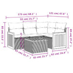 vidaXL 5-dielna záhradná súprava pohoviek s vankúšmi sivá polyratanová – Obrázok 8