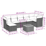 vidaXL 8-dielna záhradná sedacia súprava s podložkami polyratan čierna – Obrázok 3
