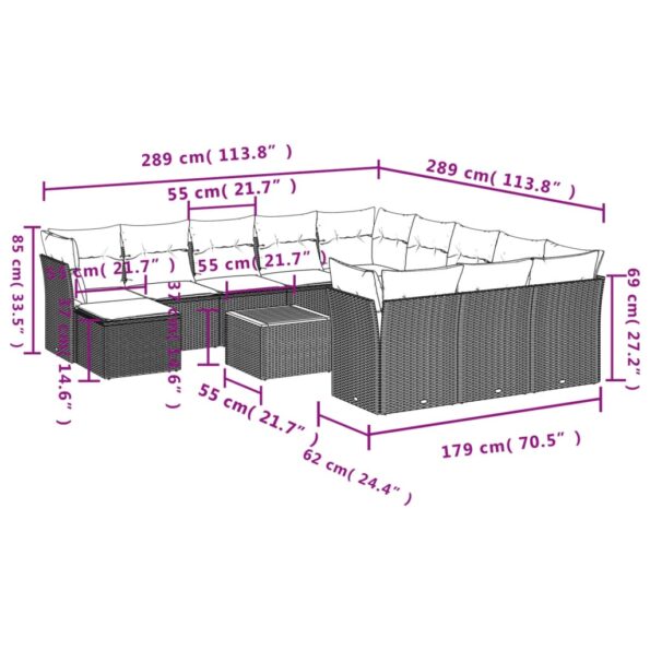 VXL8721012858466_g_en_hd_1.jpg vidaXL 13-dielna záhr. jedálenská súprava s vankúšmi čierna polyratan – Obrázok 3