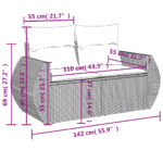 vidaXL 8-dielna záhradná súprava pohoviek s vankúšmi sivá polyratanová – Obrázok 8