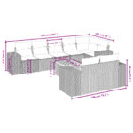 vidaXL 9-dielna záhradná súprava pohoviek s vankúšmi sivá polyratanová – Obrázok 8
