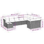 vidaXL 10-dielna záhradná sedacia súprava s vankúšmi polyratan čierna – Obrázok 3
