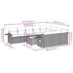 vidaXL 11-dielna záhradná jedálenská súprava vankúše béžová polyratan – Obrázok 8