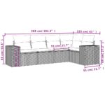 vidaXL 5-dielna záhradná súprava pohoviek s vankúšmi čierna polyratan – Obrázok 7