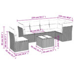 vidaXL 7-dielna záhradná sedacia súprava a vankúše béžová polyratan – Obrázok 7