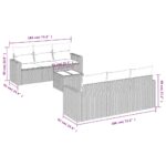 vidaXL 7-dielna záhradná súprava pohoviek s vankúšmi čierna polyratan – Obrázok 3