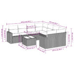 vidaXL 9-dielna záhradná jedálenská sada s vankúšmi čierna polyratan – Obrázok 3