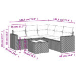 vidaXL 6-dielna záhradná súprava pohoviek s vankúšmi béžová polyratan – Obrázok 3