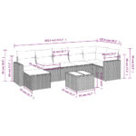 vidaXL 8-dielna záhradná súprava pohoviek s vankúšmi sivá polyratanová – Obrázok 3