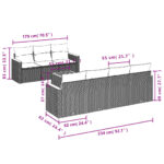 vidaXL 8-dielna záhradná súprava pohoviek s vankúšmi sivá polyratanová – Obrázok 7