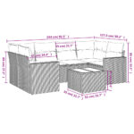 vidaXL 7-dielna záhradná súprava pohoviek s vankúšmi sivá polyratanová – Obrázok 3