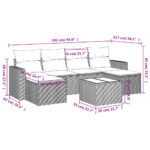 vidaXL 7-dielna záhradná sedacia súprava a vankúše béžová polyratan – Obrázok 3