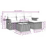 vidaXL 4-dielna záhradná sedacia súprava s podložkami čierna polyratan – Obrázok 3