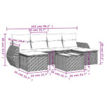vidaXL 7-dielna záhradná súprava pohoviek s vankúšmi čierna polyratan – Obrázok 3