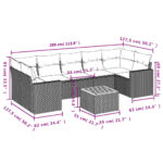 vidaXL 8-dielna záhradná súprava pohoviek s vankúšmi sivá polyratanová – Obrázok 12