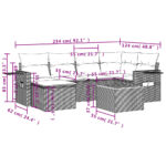 vidaXL 7-dielna záhradná sedacia súprava a vankúše béžová polyratan – Obrázok 3