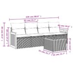 vidaXL 5-dielna záhradná súprava pohoviek s vankúšmi sivá polyratanová – Obrázok 3