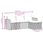 vidaXL 4-dielna záhr.sedacia súprava s vankúšmi mix béžovej polyratan – Obrázok 3