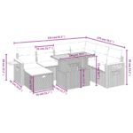 vidaXL 8-dielna záhradná sedacia súprava s podložkami polyratan čierna – Obrázok 3