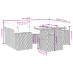 vidaXL 7-dielna záhradná súprava pohoviek s vankúšmi čierna polyratan – Obrázok 3