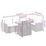 vidaXL 6-dielna záhradná súprava pohoviek s vankúšmi čierna polyratan – Obrázok 3