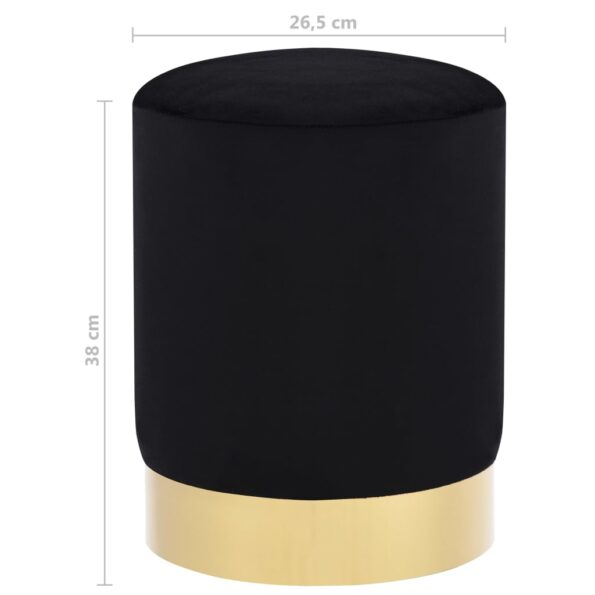 vidaXL Stolička čierna a zlatá zamatová – Obrázok 4