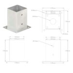 vidaXL Kotvy na stĺpiky 4 ks 101 mm galvanizovaný kov – Obrázok 9