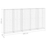 vidaXL Gabiónová stena s krytmi, pozinkovaná oceľ 300x30x150 cm – Obrázok 6