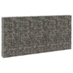 vidaXL Gabiónová stena s krytmi, pozinkovaná oceľ 300x30x150 cm