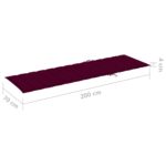 vidaXL Podložka na ležadlo, vínovo červená 200x70x3cm, oxfordská látka – Obrázok 7