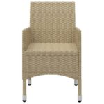 vidaXL 3-dielna bistro súprava béžová polyratan a tvrdené sklo – Obrázok 7